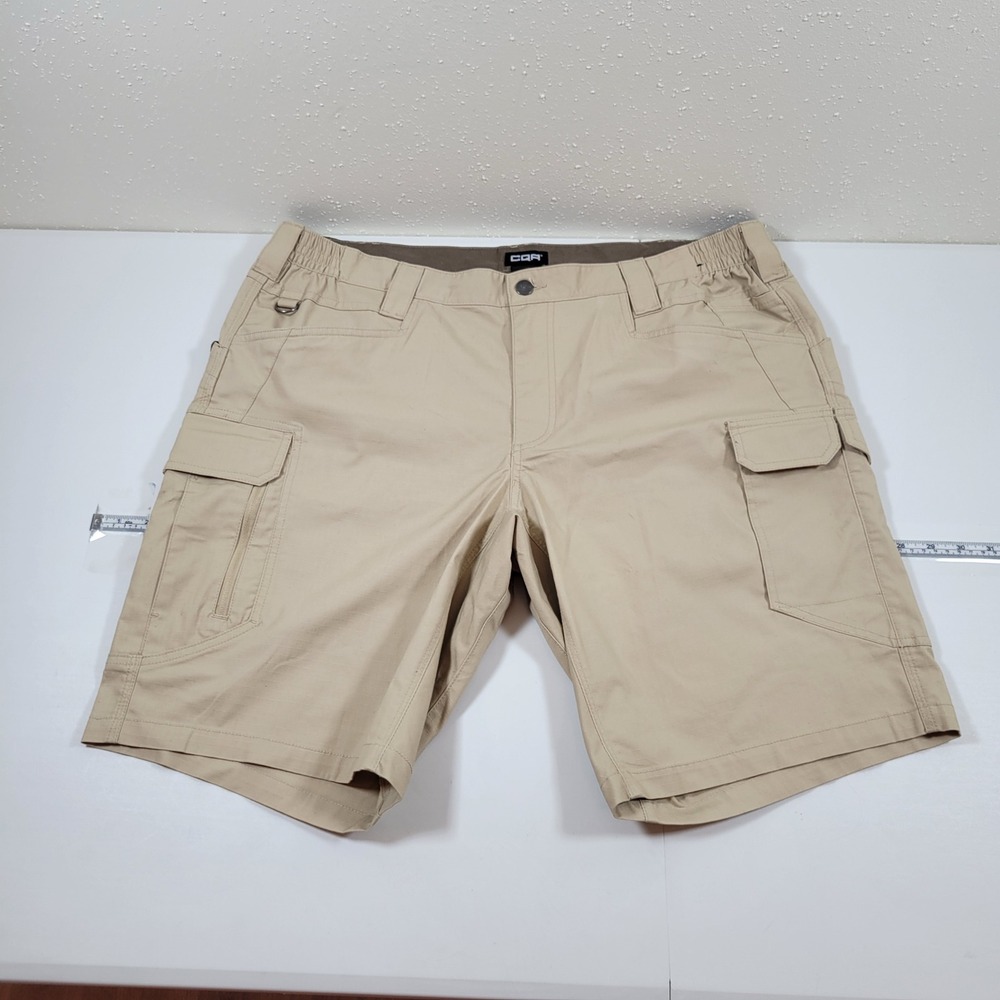 CQR Tactical Cargo Shorts Mens 38 Tan Excellent Ripstop‎ Hiking Work Utility